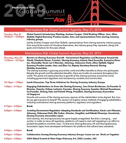 2019 Sharing Economy
Global Summit 