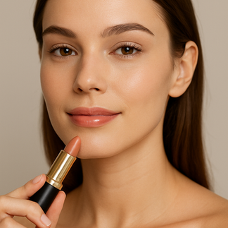 Mujer aplicando gloss transparente para dar brillo e hidratación a los labios.