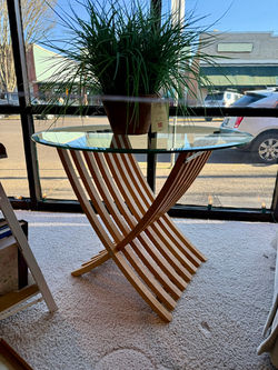 Vintage Glass Top Side Table