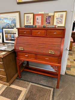 Cherry wood roll top desk (2)
