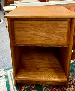Nightstand solid oak 1 drawer