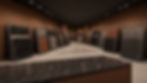 Concept visual of granite slabs on lit vertical racks