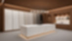 Concept visual of a quartz surface store with slabs and kitchen-counter vignettes