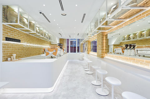 Interior photography of % Arabica coffee shop in Covent Garden
