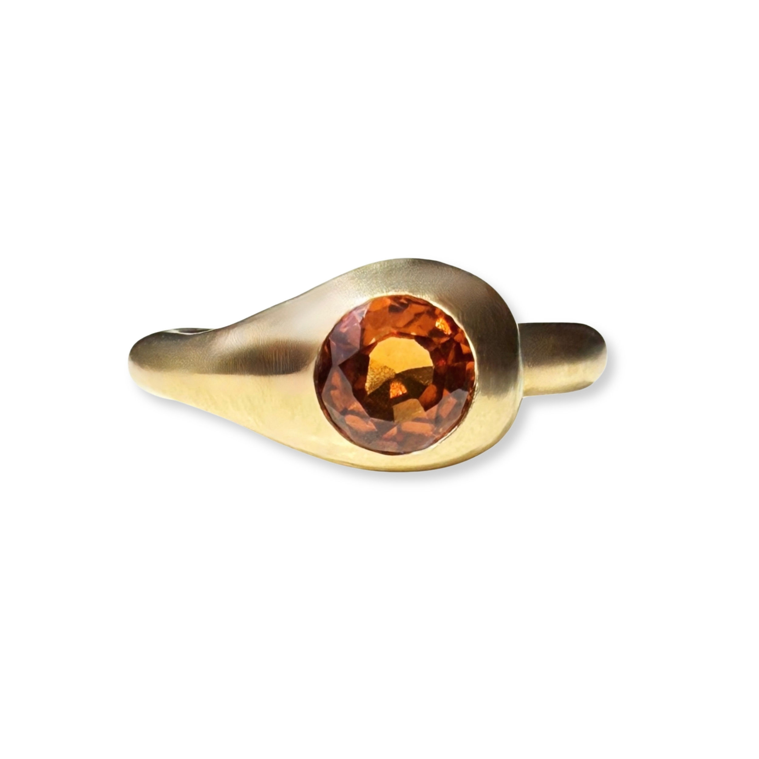 Garnet Droplet Solitaire Ring