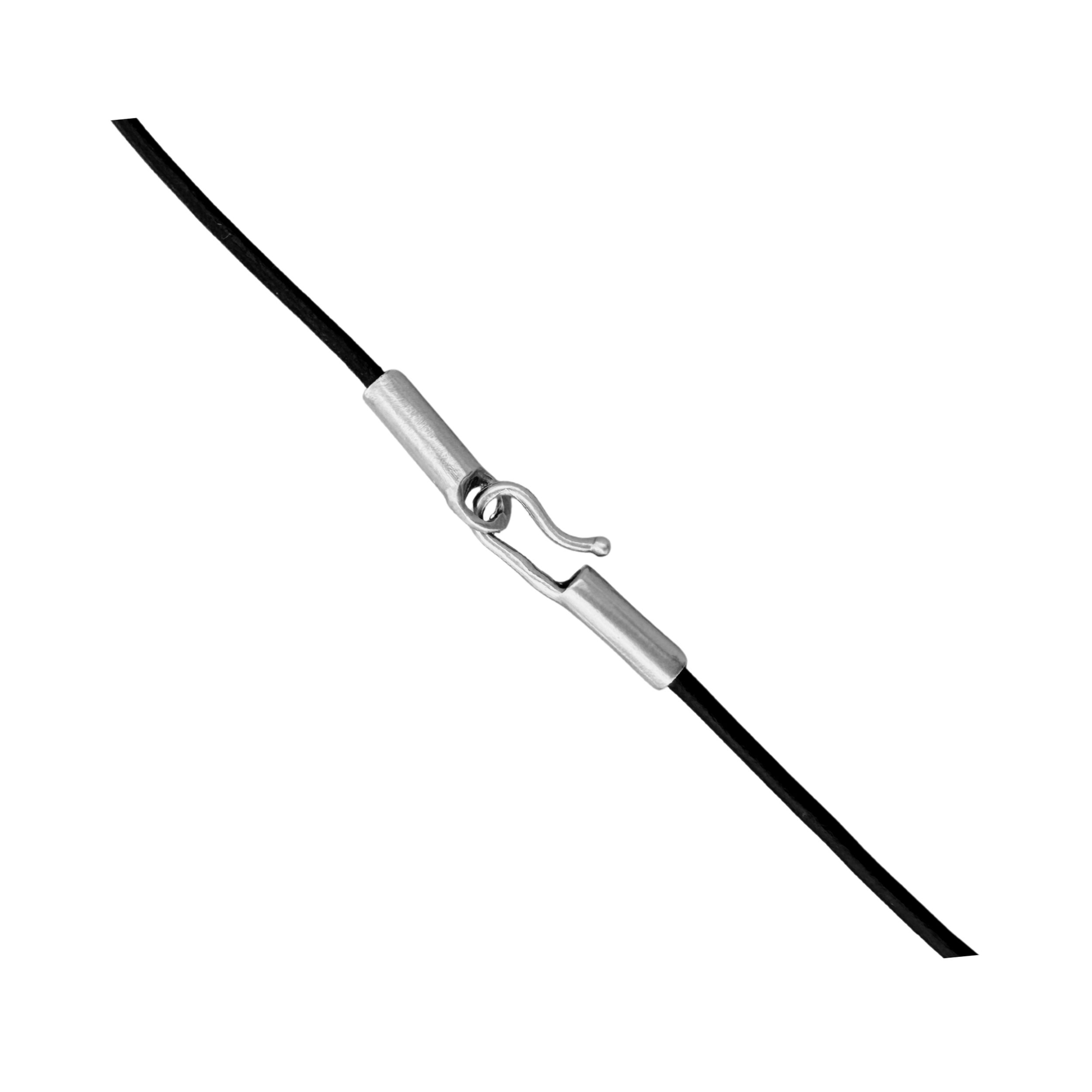 Leather Cord 16" with handmade silver clasp