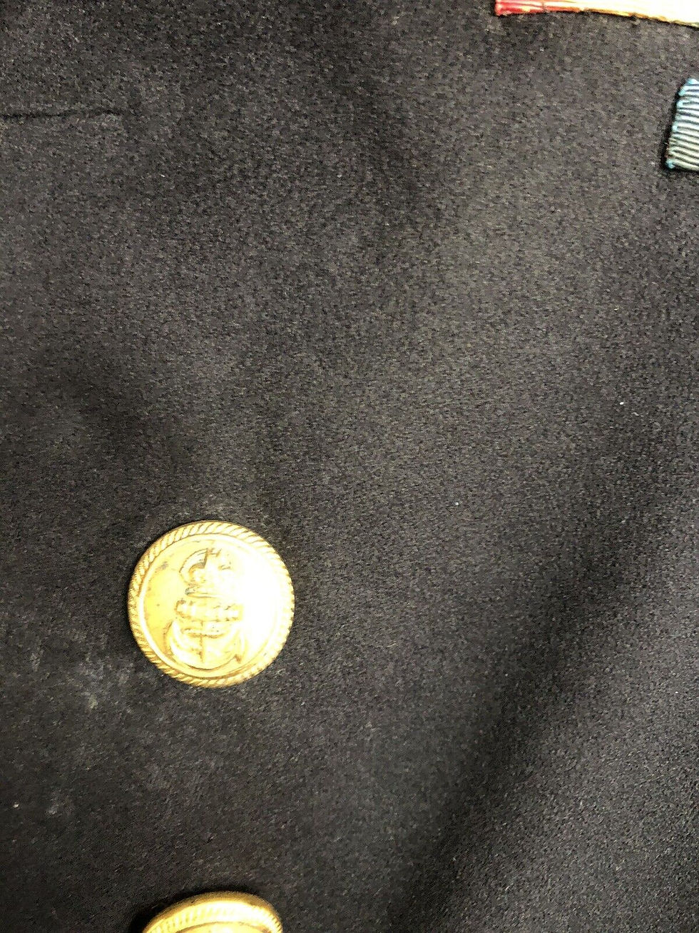 Thumbnail: WW1 1914 Royal Navy frock coat Tailors label in coat named to H.K. Garnier