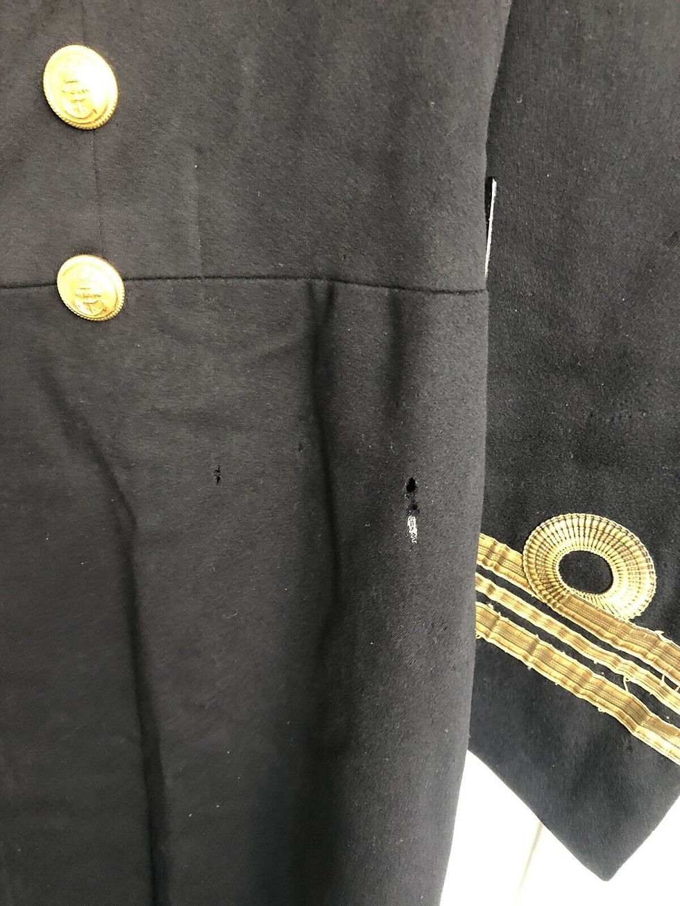 Thumbnail: WW1 1914 Royal Navy frock coat Tailors label in coat named to H.K. Garnier