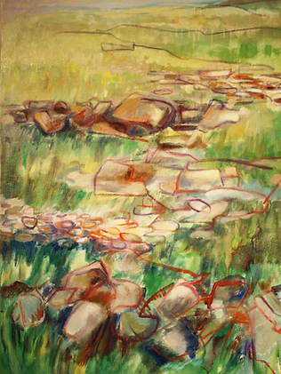 Paysade d'Irlande, peinture à l'huile