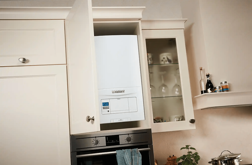 Newly installed energy-efficient boiler in a home