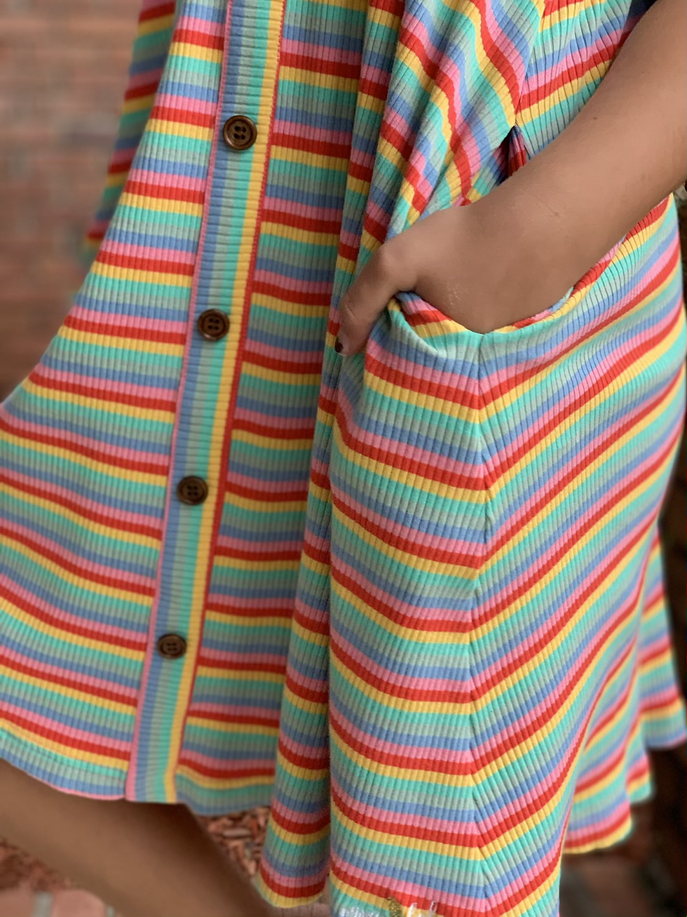 Thumbnail: Coral & Mint Ribbed Knit Tank Dress