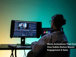 Video editor working on a monitor, representing micro animations production for a blog cover.