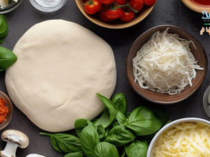 Rich tomato sauce being added to freshly prepared pizza dough for authentic Italian pizza