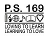 P.S. 169 Loving to Learn Learning to Love text with school icons.