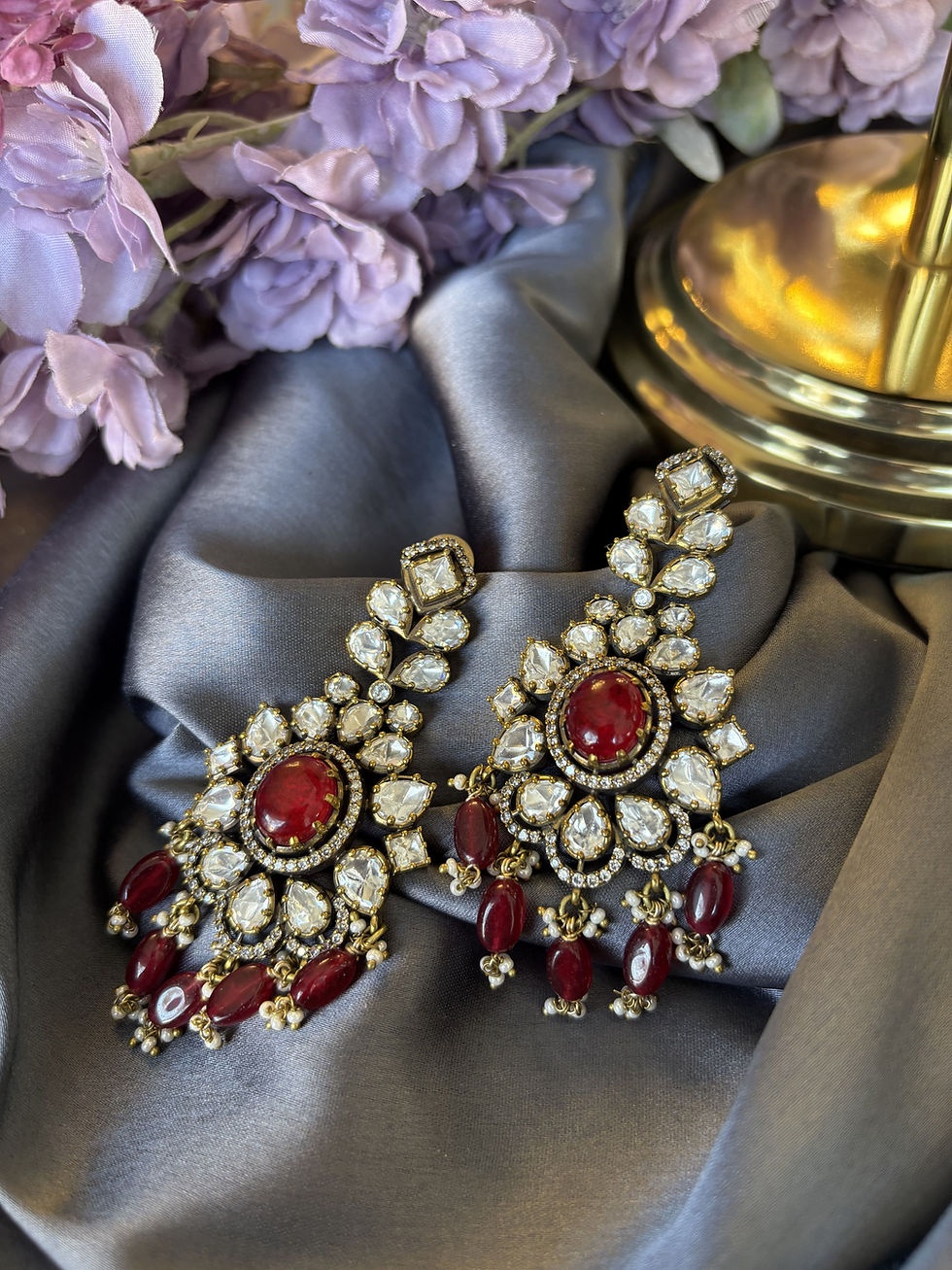 Thumbnail: The Royal Meenakari Ruby Polki Set