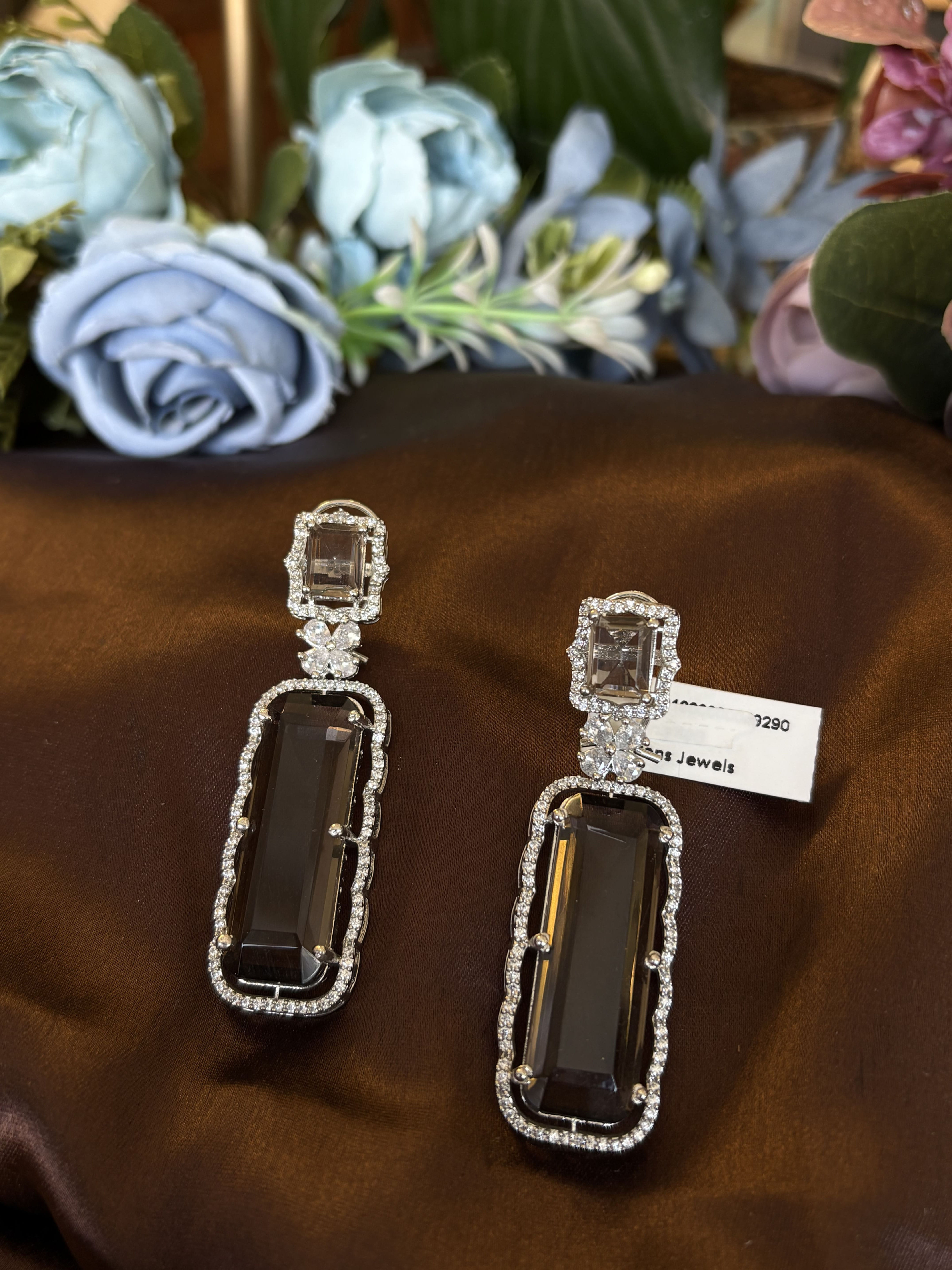 Smoky Elegance Drop Earrings