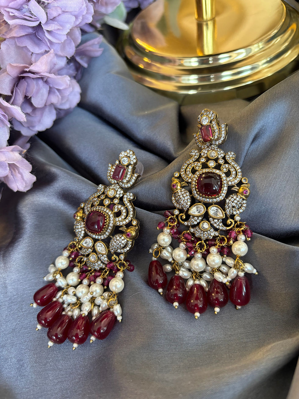 Thumbnail: Ruby Pearl Bridal Neckpiec