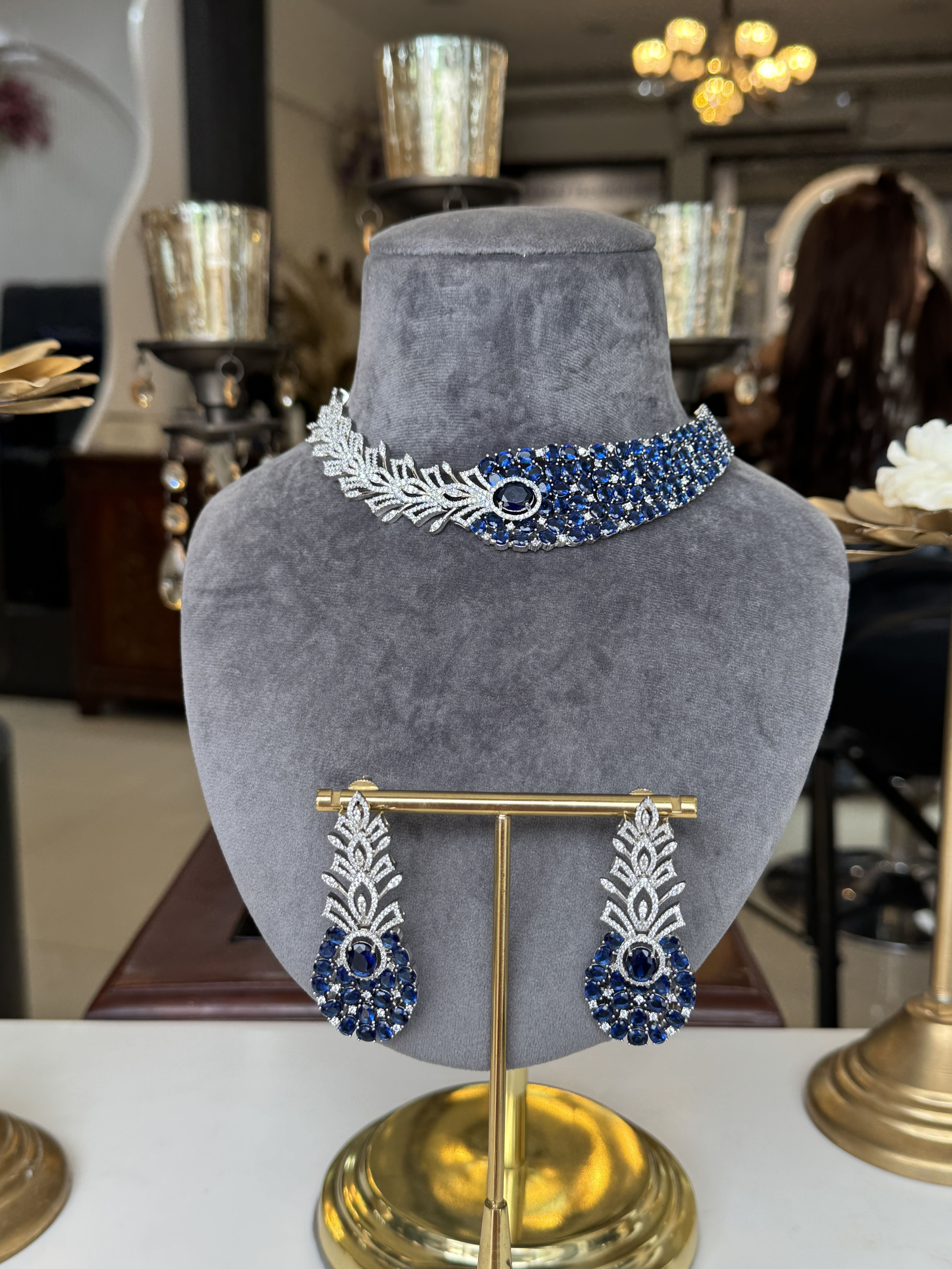 Midnight Sapphire Elegance Choker Set