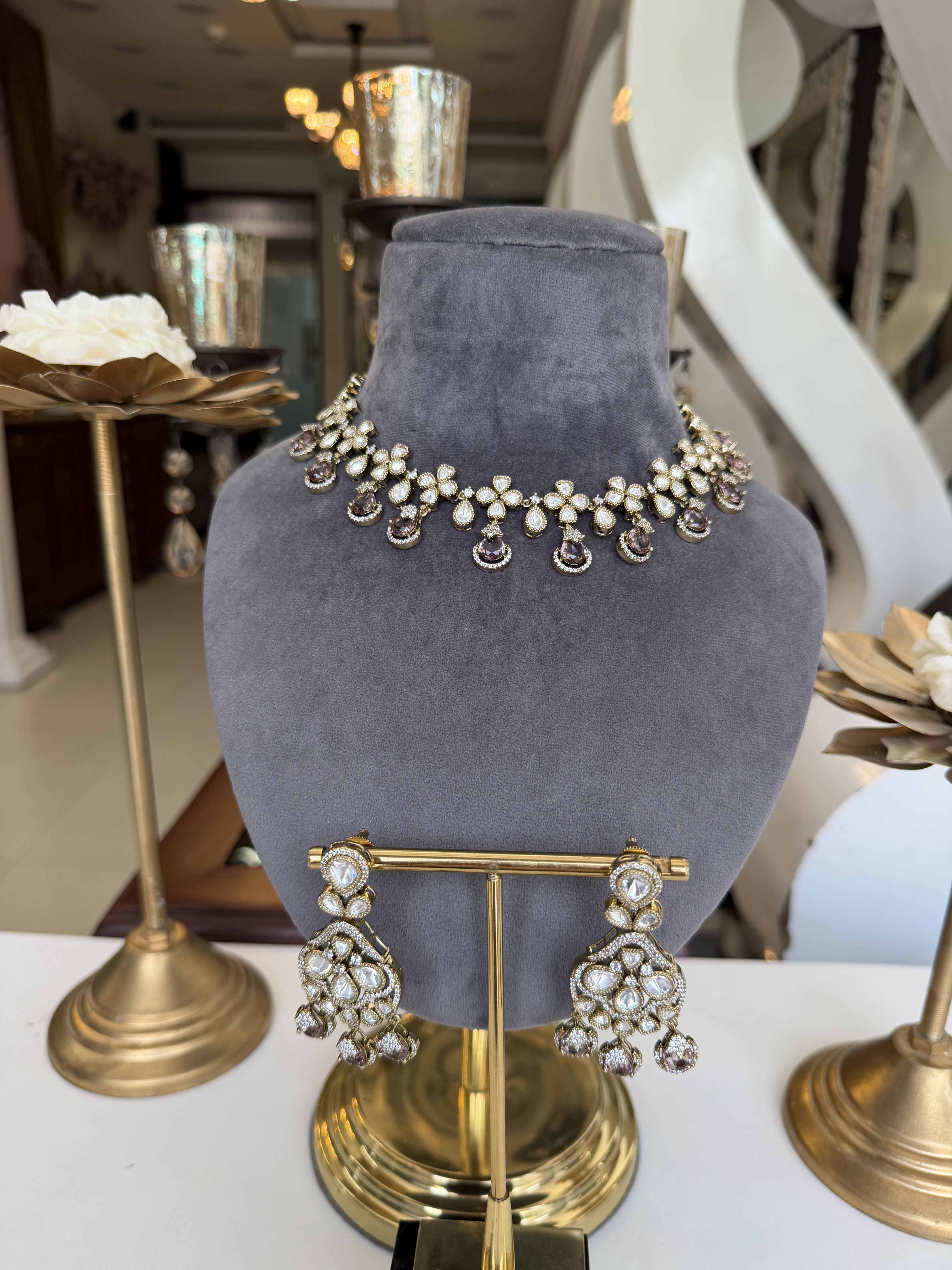 Lavender Bloom Antique Choker Set