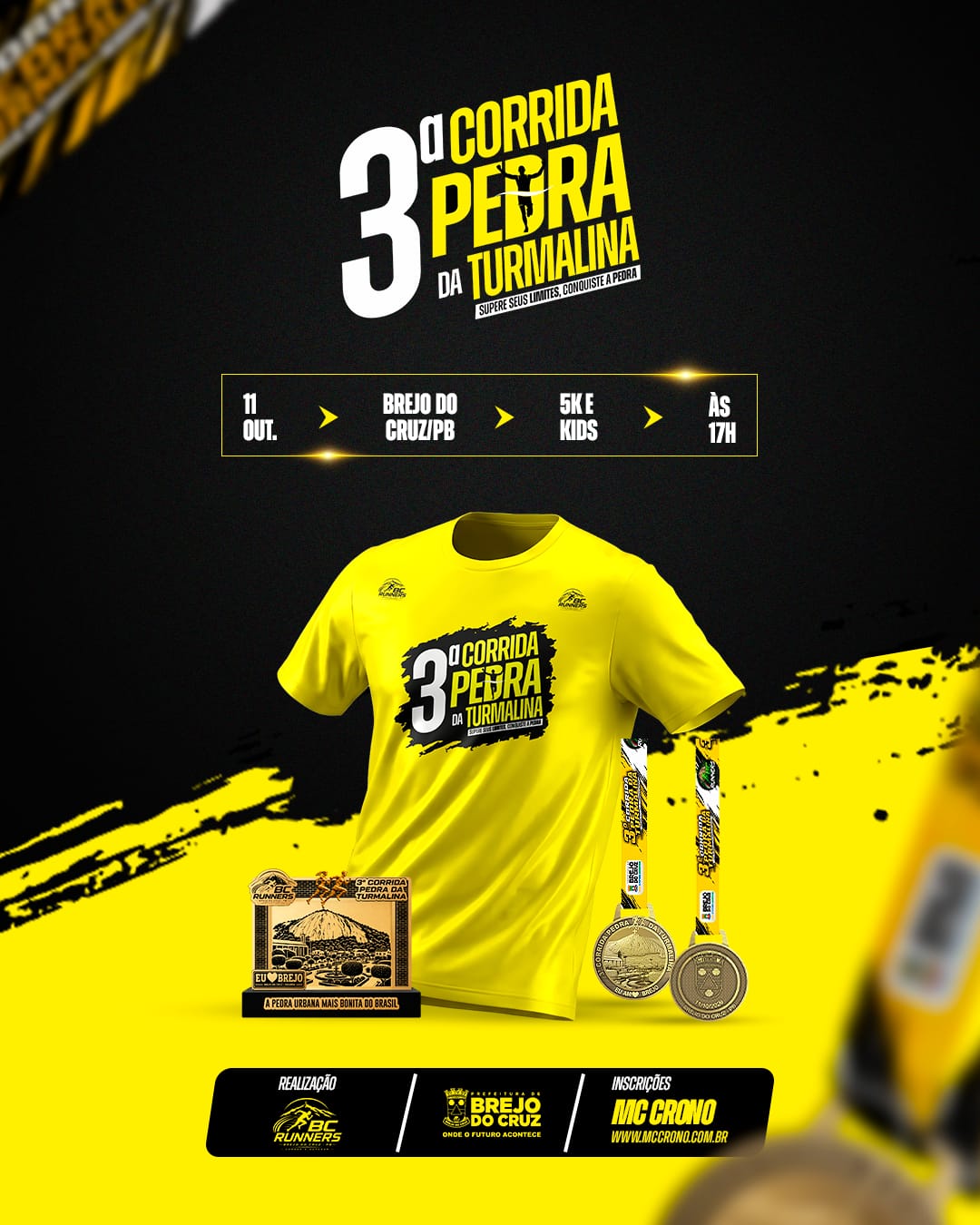 Cartaz de divulgação da prova 3ª Corrida Pedra da Turmalina