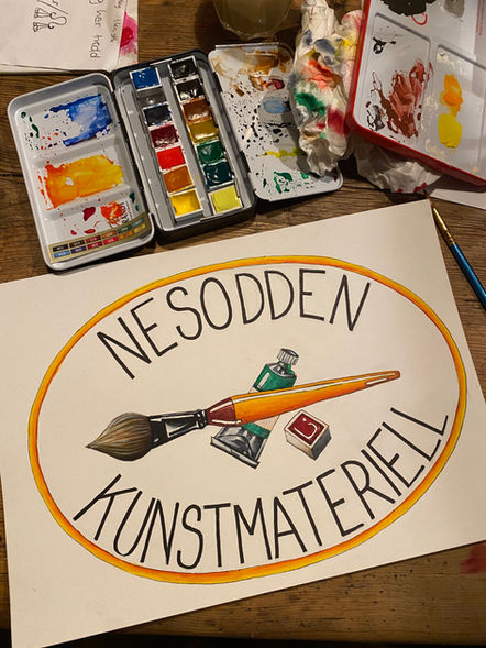 malt logo til butikken i akvarell