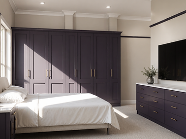 A bedroom design in indigo