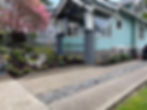 Drainage solution in Portland Oregon front yard landscape design.