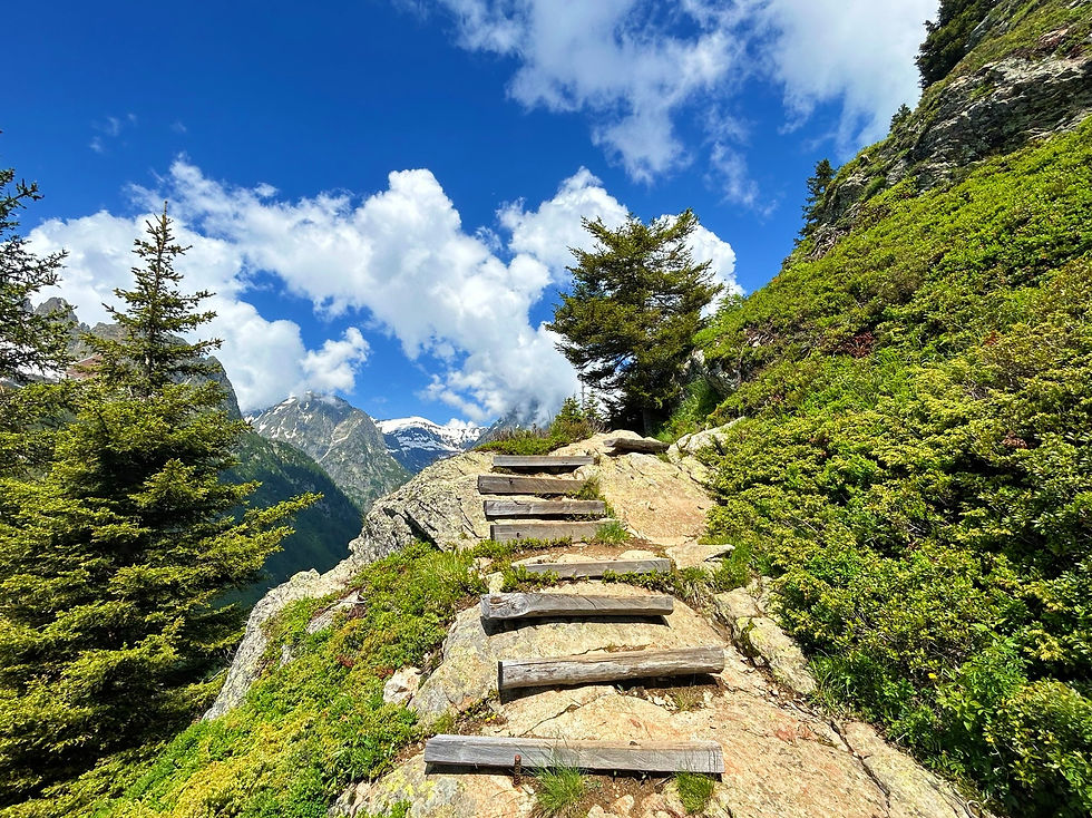 Climb up towards Aiguillette des Posettes