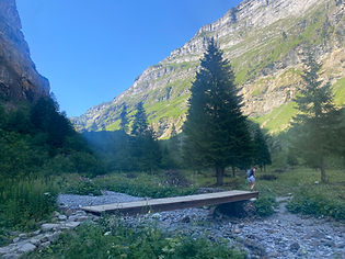 Bridge near le Clos on the way up to Refuge Sales