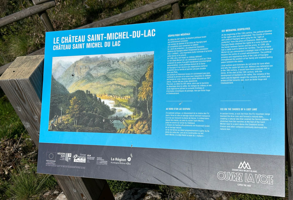 Info sign at the Chateau de Saint-Michel