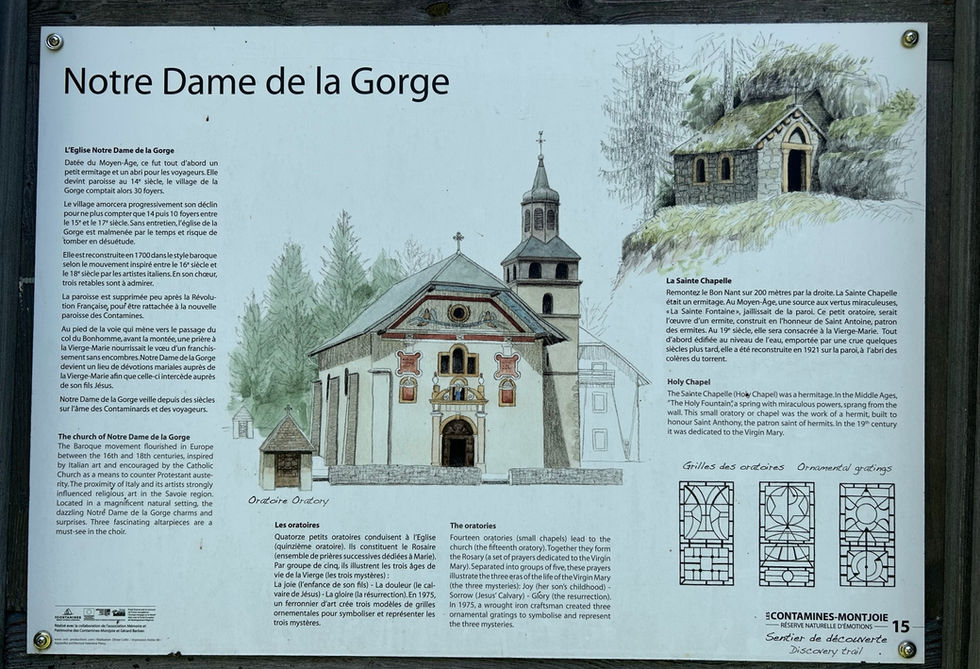 Notre Dame de la Gorge Info Sign