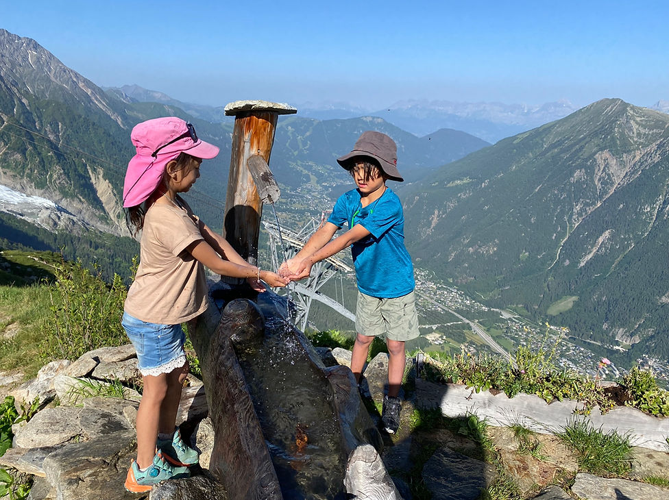 Water fountain at Refuge Plan de l'Aiguille