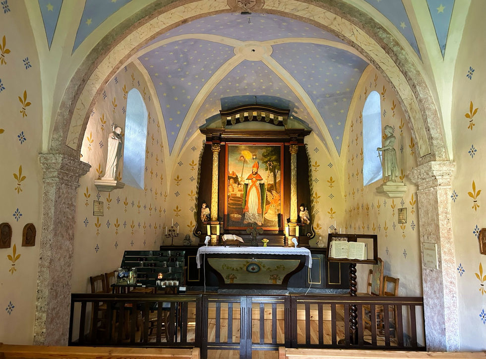 Inside the Chapelle St Théodule in Les Tines