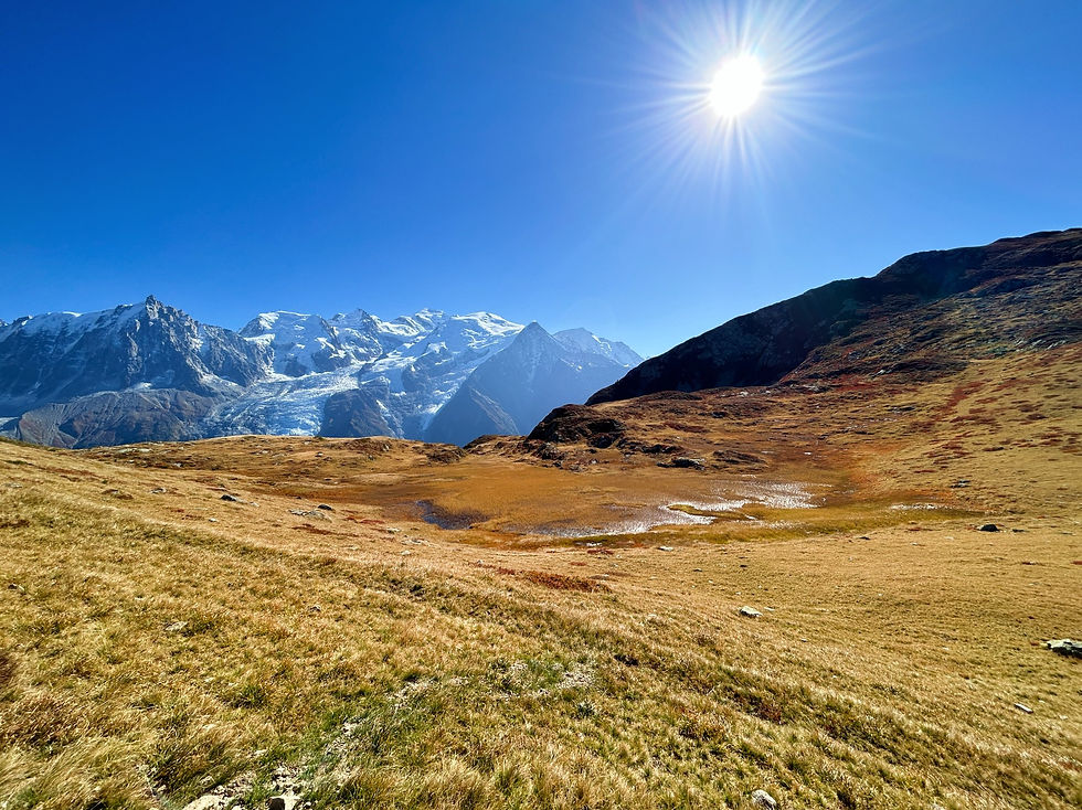 Swampy lake in front of Col de Bellachat