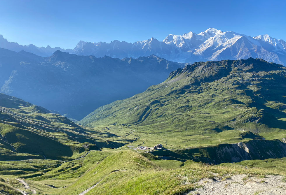 View from Col d'Anterne towards Mont Blanc