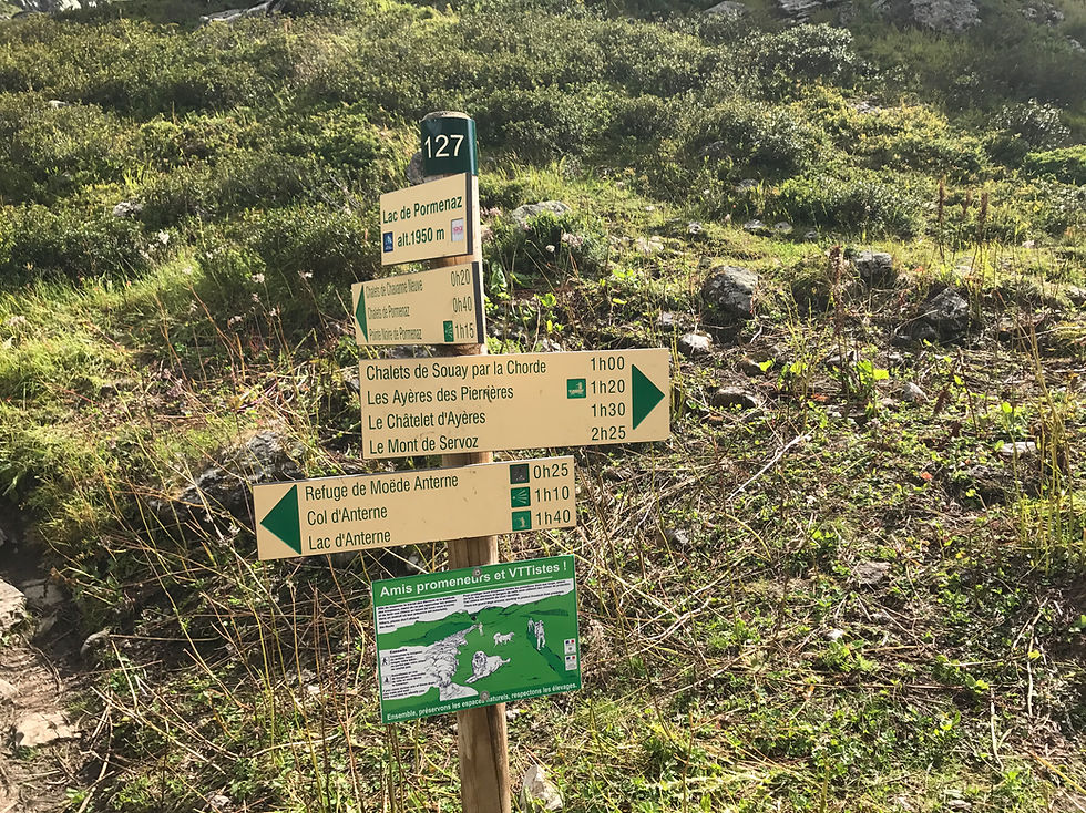 Trail Marker at Lac Pormenaz