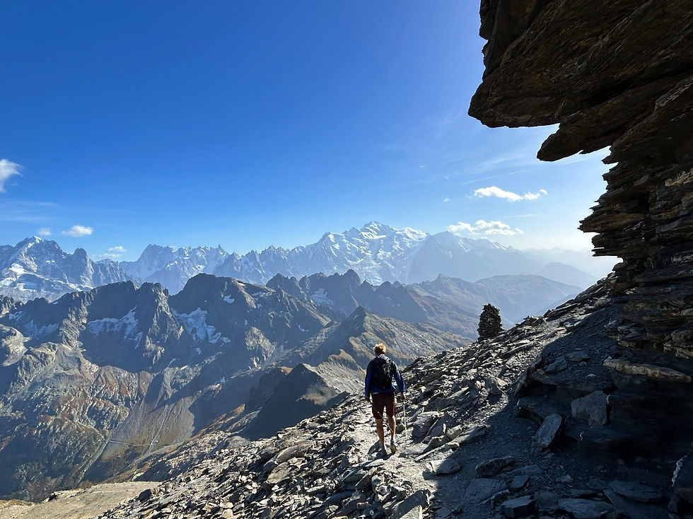 Descend from Mont Buet summit