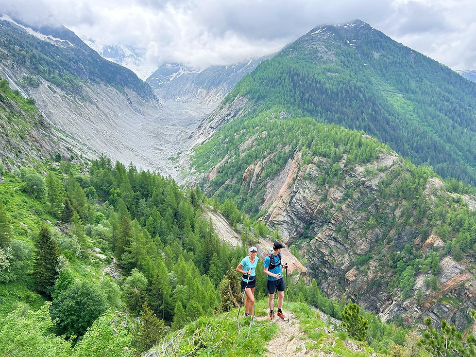 View of Mer de Glace above Le Chapeau