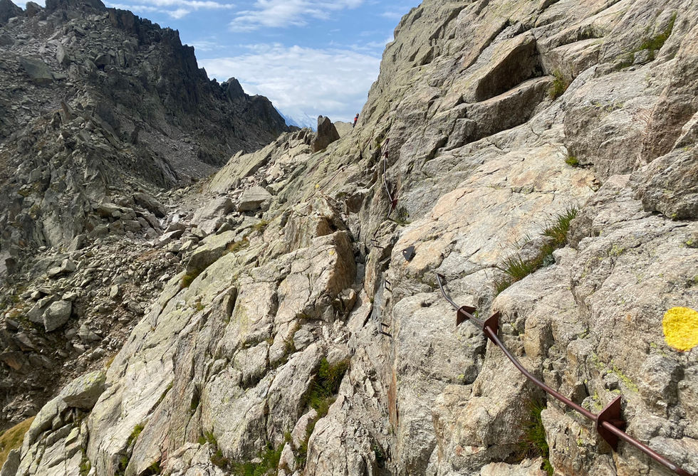 Hand rails near Col de la Gliere