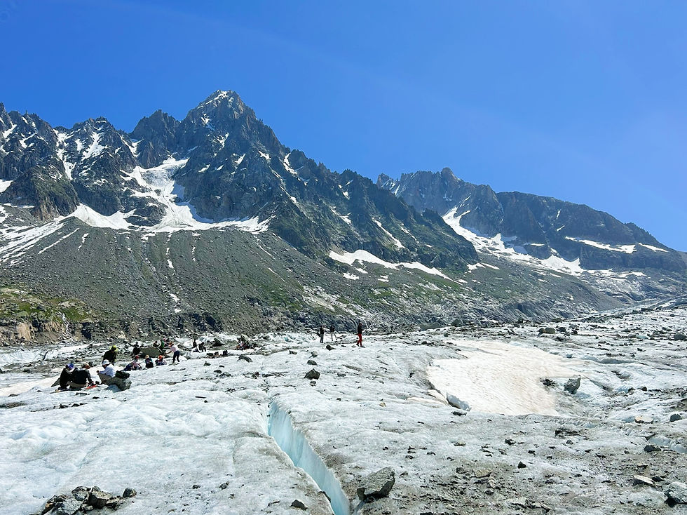 People on the Argentiere Glacier