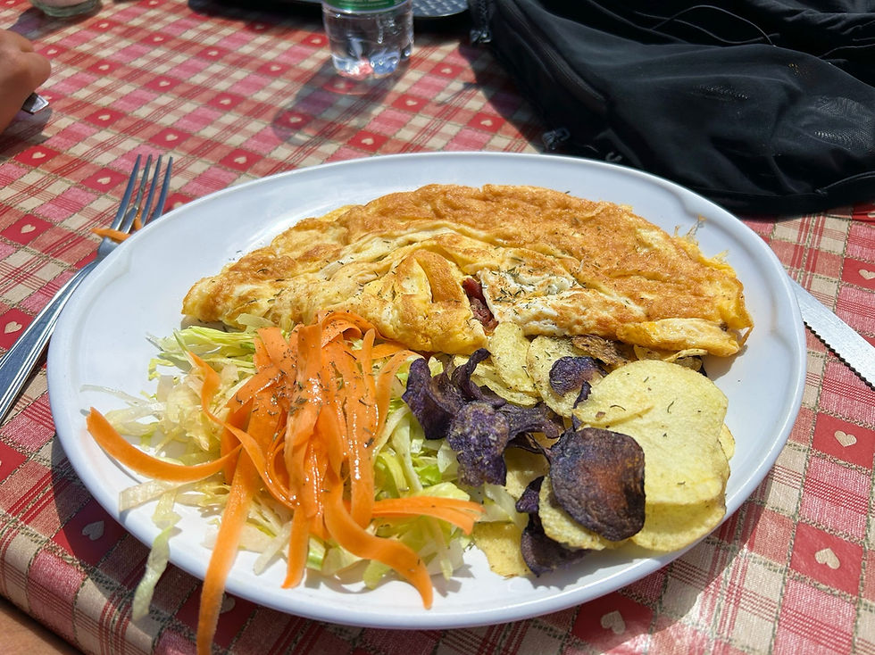 Omelette at Refuge Lac Blanc