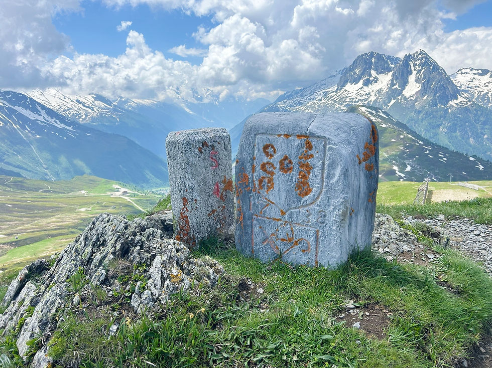 Border Marker on the way to Tete de Balme