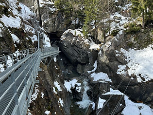 Metal bridgeway to Cascade de Berard