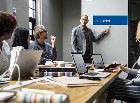 Meeting room with a trainer and trainees