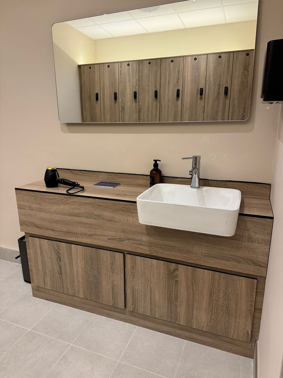 Decorative sink changing rooms