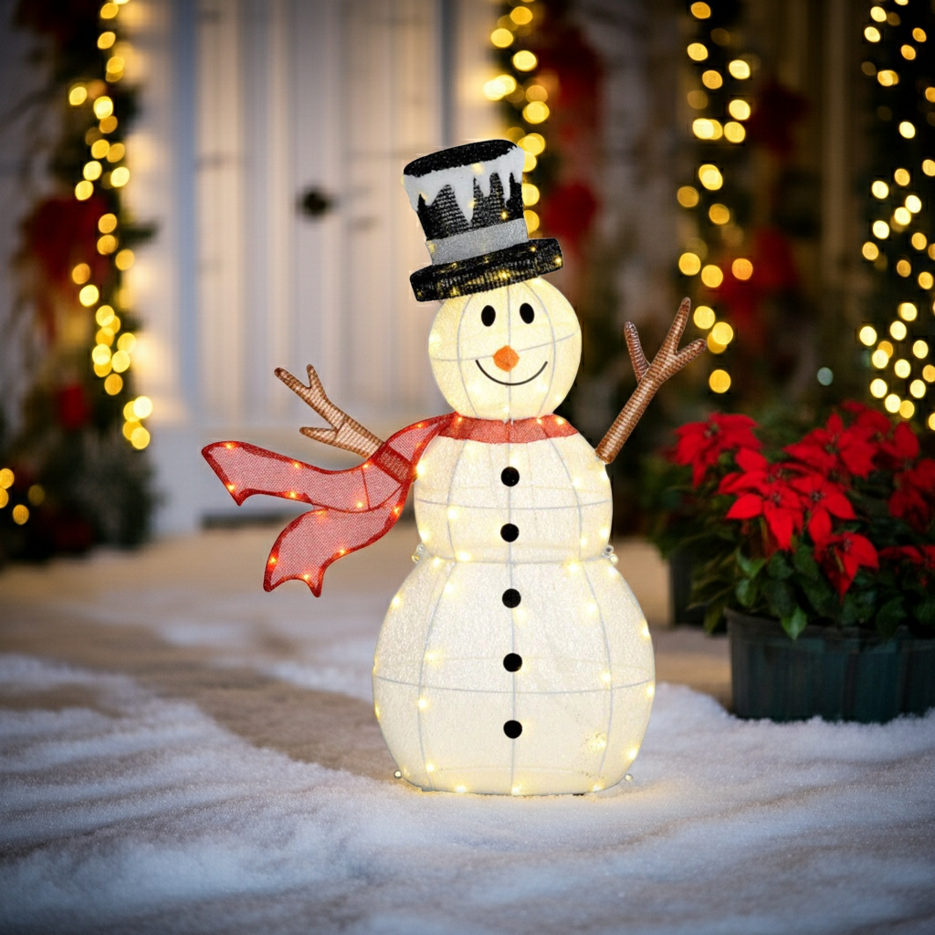 3ft Light Up Snowman Christmas Decoration – 78 Cool-Touch LEDs