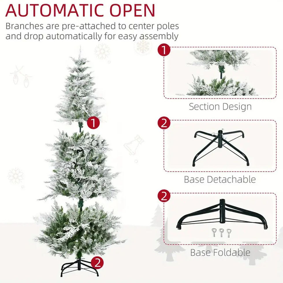 Thumbnail: 7ft Slim Frosted Christmas Tree with Realistic Cypress Branches