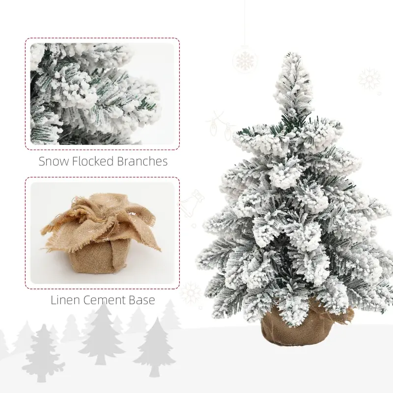 Thumbnail: Set of 2 Tabletop Christmas Trees with Lights