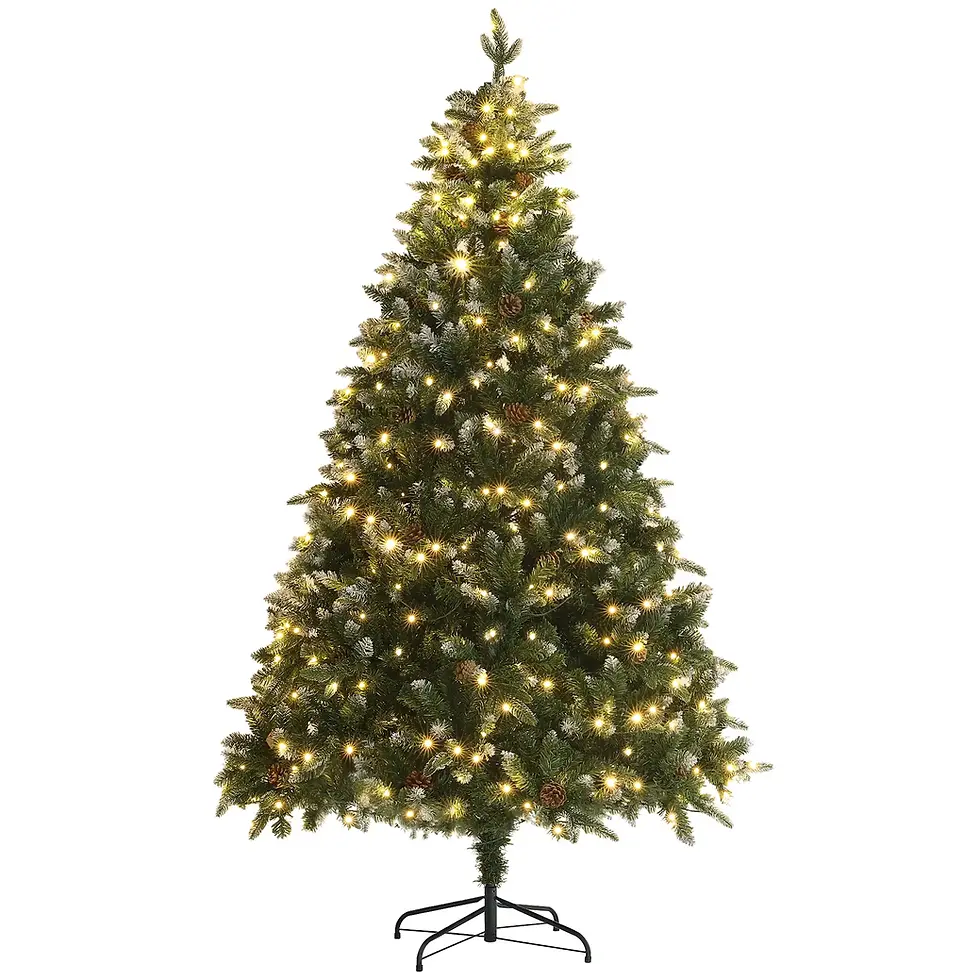 Thumbnail: 7ft Pre-Lit Christmas Tree with Remote-controlled Dual-colour Lights