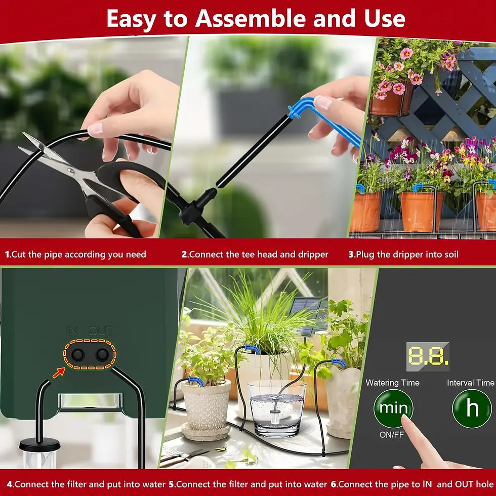 Thumbnail: Solar Smart Drip Irrigation System, Garden Watering System